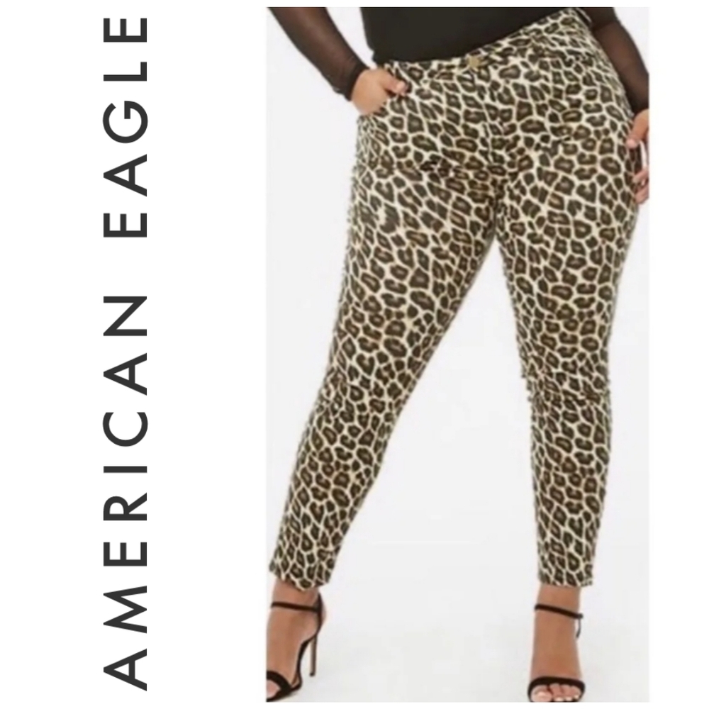 American Eagle Leopard Cheetah Skinny Jeans sz 24